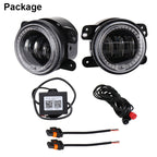 2 PCS DC12V-30V / 30W / 3A / 1440LM 12LEDs  4 inch Car LED Colorful Fog Light, Style: Black Background, Style: Black Background(White Light), Style: Black Background(Yellow Light)