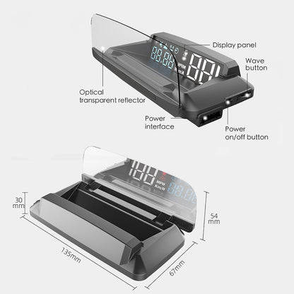 H400G Car 3.5 inch GPS Mode HUD Head-up Display Support Speed / Time / Distance Display, H400G
