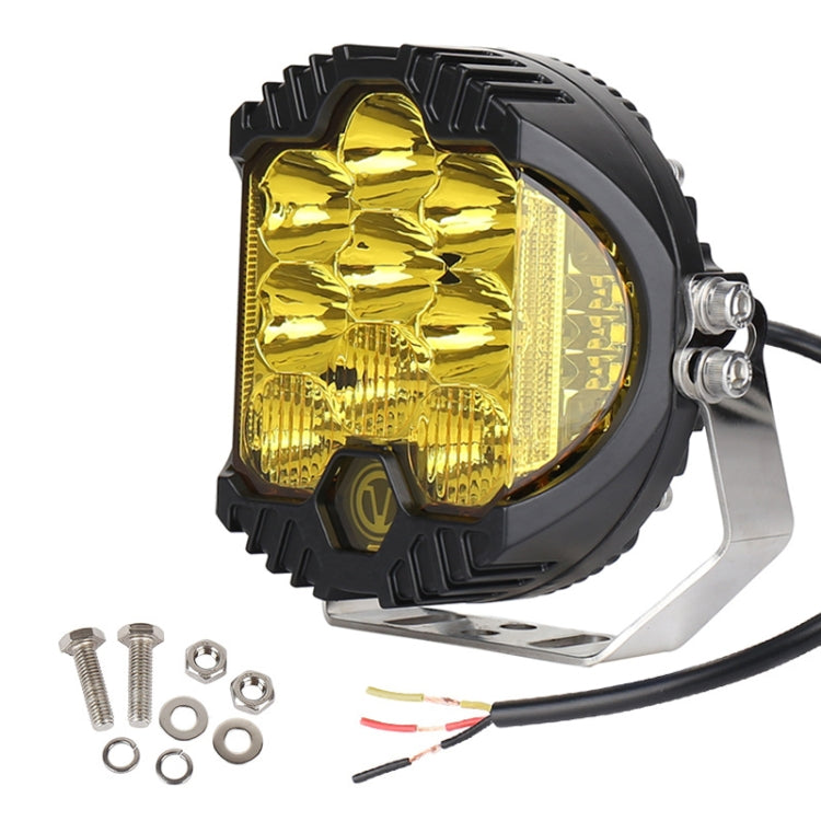 OL-1950Y 5 inch DC12V-30V 5000LM 6500K 50W Car LED Light on Three Sides Headlight for Jeep Wrangler (Gold Light), OL-1950Y