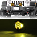 OL-1950Y 7 inch DC12V-30V 8000LM 6500K 90W Car LED Light on Three Sides Headlight for Jeep Wrangler (Gold Light), OL-1950Y 7 inch