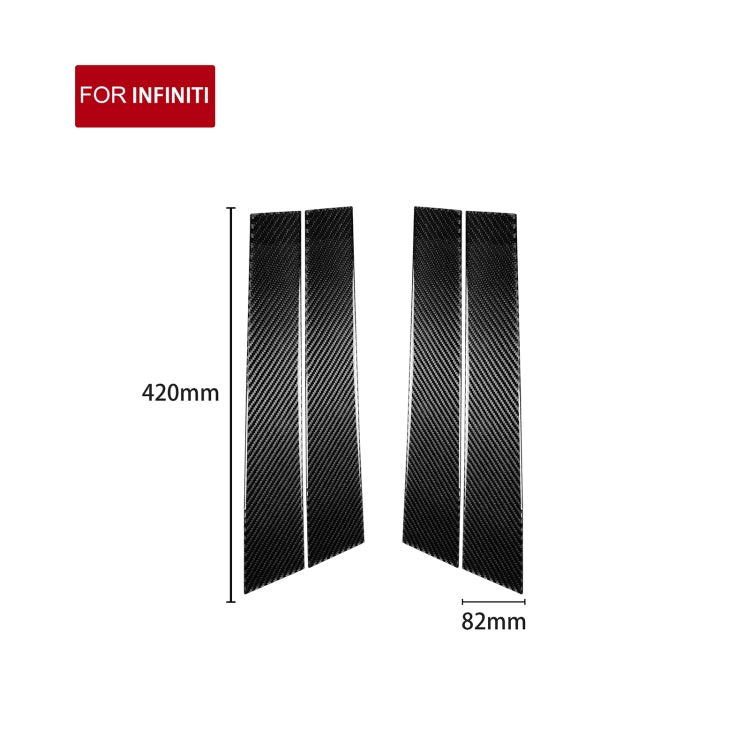 4 PCS Car Carbon Fiber B Pillar Decorative Sticker for Infiniti FX 2009-2013/QX70 2014-, Left and Right Drive Universal, B Pillar
