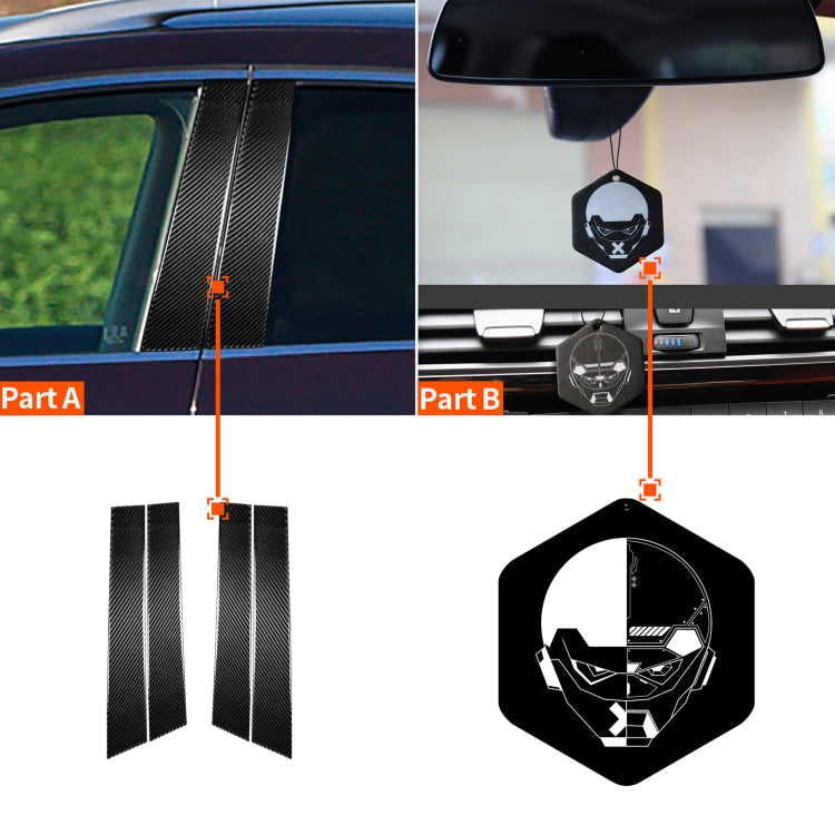 4 PCS Car Carbon Fiber B Pillar Decorative Sticker for Infiniti FX 2009-2013/QX70 2014-, Left and Right Drive Universal, B Pillar