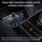 C12 Multifunctional Car Dual USB Charger Bluetooth FM Transmitter with Atmosphere Light, C12