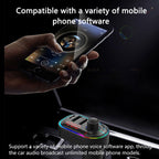 C12 Multifunctional Car Dual USB Charger Bluetooth FM Transmitter with Atmosphere Light, C12