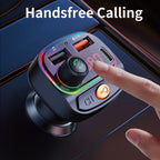 C15 Multifunctional Car Dual 3.1A+Type-C USB Charger Bluetooth FM Transmitter with Atmosphere Light, C15