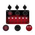 Multi-functional Combination Switch Panel 12V / 24V 6 Way Switches + Dual USB Charger for Car RV Marine Boat, 6 Way (Red Light), 6 Way (Blue Light), 6 Way (Green Light)