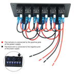 Multi-functional Combination Switch Panel 12V / 24V 6 Way Switches + Dual USB Charger for Car RV Marine Boat, 6 Way (Red Light), 6 Way (Blue Light), 6 Way (Green Light)