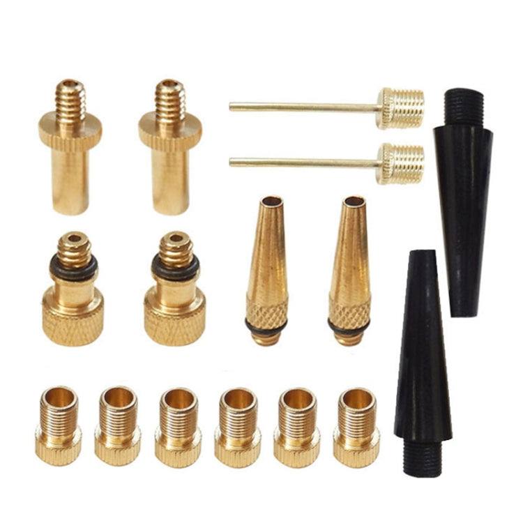 16 in 1 A Inflator Adapter French Mouth / US Mouth / UK Mouth Inflation Needle Adapter, 16 in 1 A