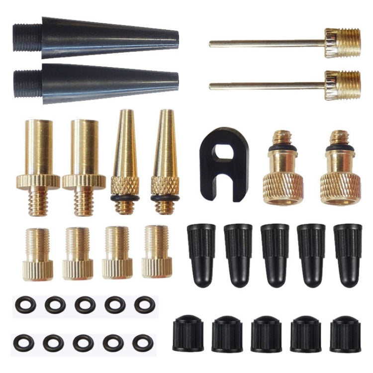 35 in 1 Inflator Adapter French Mouth / US Mouth / UK Mouth Inflation Needle Adapter, 35 in 1