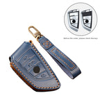 Hallmo Car Cowhide Leather Key Protective Cover Key Case for BMW Blade Style, For BMW Blade Style