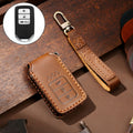 Hallmo Car Cowhide Leather Key Protective Cover Key Case for Honda Civic / Accord 3-button Tail Box, For Honda Civic / Accord 3-button Tail Box