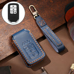 Hallmo Car Cowhide Leather Key Protective Cover Key Case for Honda Civic / Accord 4-button, For Honda Civic / Accord 4-button