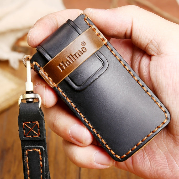 Hallmo Car Cowhide Leather Key Protective Cover Key Case for Trumpchi GS4 2021 B Style, For Trumpchi GS4 2021 B Style