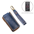 Hallmo Car Cowhide Leather Key Protective Cover Key Case for Trumpchi GS4 2021 C Style, For Trumpchi GS4 2021 C Style