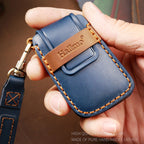 Hallmo Car Cowhide Leather Key Protective Cover Key Case for Volkswagen Lavida A Style, For Volkswagen Lavida A Style