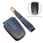 Hallmo Car Cowhide Leather Key Protective Cover Key Case for Toyota Corolla 2018 2-button, For Toyota Corolla 2018 2-button