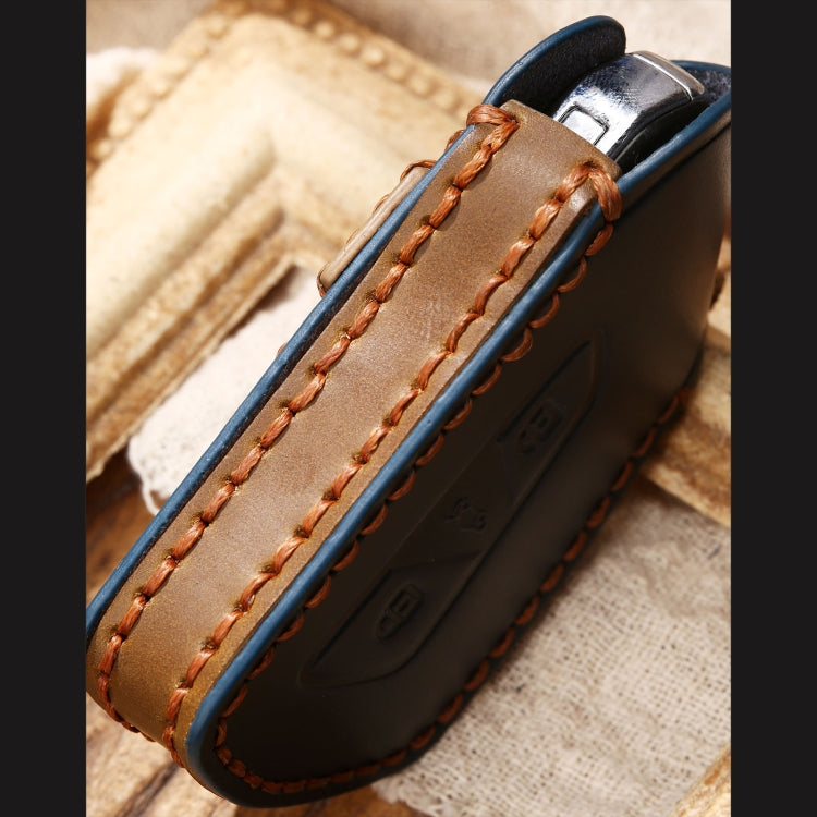 Hallmo Car Cowhide Leather Key Protective Cover Key Case for Volkswagen Golf 8, For Volkswagen Golf 8