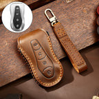 Hallmo Car Cowhide Leather Key Protective Cover Key Case for Geely Emgrand A Style, For Geely Emgrand A Style