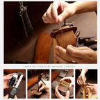 Hallmo Car Cowhide Leather Key Protective Cover Key Case for Geely Emgrand A Style, For Geely Emgrand A Style