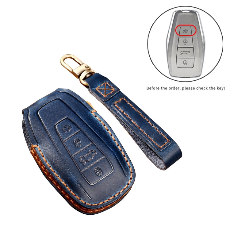 Hallmo Car Cowhide Leather Key Protective Cover Key Case for Geely Emgrand C Style, For Geely Emgrand C Style