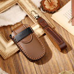 Hallmo Car Cowhide Leather Key Protective Cover Key Case for Jeep Compass, For Jeep Compass