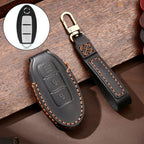 Hallmo Car Cowhide Leather Key Protective Cover Key Case for Nissan Sylphy 2-button, For Nissan Sylphy 2-button