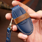 Hallmo Car Cowhide Leather Key Protective Cover Key Case for Nissan Sylphy 2-button, For Nissan Sylphy 2-button
