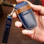 Hallmo Car Cowhide Leather Key Protective Cover Key Case for Ford Focus  A Style, For Ford Focus A Style