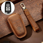 Hallmo Car Cowhide Leather Key Protective Cover Key Case for Ford Focus C Style, For Ford Focus C Style