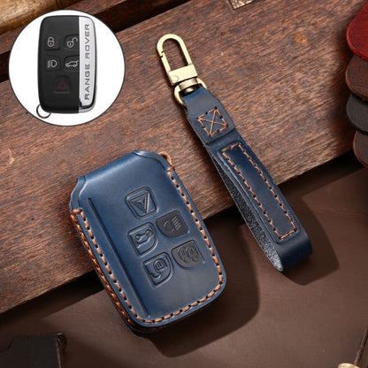 Hallmo Car Cowhide Leather Key Protective Cover Key Case for Land Rover Discovery 5 A Style, For Land Rover Discovery 5 A Style