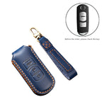 Hallmo Car Cowhide Leather Key Protective Cover Key Case for Mazda Axela 3-button, For Mazda Axela 3-button