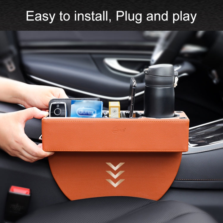 Car Multi-functional Console PU Leather Box Cup Holder Seat Gap Side Storage Box, Storage Box (Brown), Storage Box (Black), Storage Box (Beige)