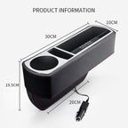 Car Multi-functional Wireless Fast Charge Console PU Leather Box Cup Holder Seat Gap Side Storage Box, Wireless Fast Charge (Brown), Wireless Fast Charge (Black), Wireless Fast Charge (Beige)