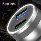 Dual USB 66W Car Flash Charger for OPPO / Huawei, 66W (Red), 66W (Black), 66W (Silver)