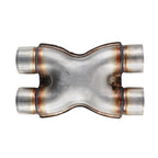 Dual 2.5 inch Car Universal 304 Stainless Steel X-type Exhaust Pipe, TP-1016-2-5-2-5