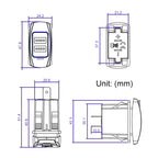 Car 4.8A Double-sided Mobile Phone Charger, 4.8A
