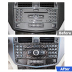 2 PCS Car Carbon Fiber CD Adjustment Frame Decorative Sticker for Mercedes-Benz W204, Left Driving, CD Adjustment Frame, Left Driving