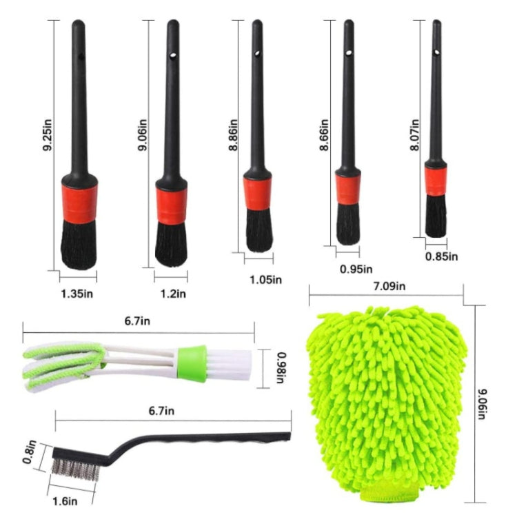 11 in 1 Car Wash Cleaning Brush Tools Set, Random Color Delivery, 11 in 1
