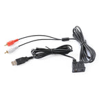 Car Universal Modified USB AUX Extension Cable USB+2RCA Lotus Male Switch Holder for Alpine / Pioneer, USB AUX Extension Cable