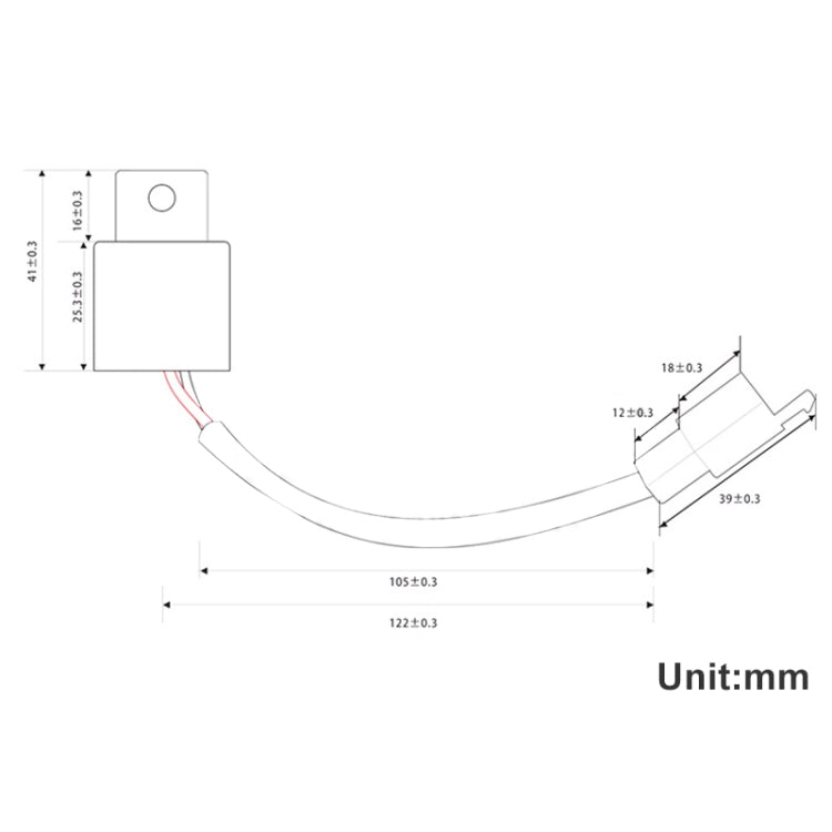 Motorcycle 2PIN with Wire Sealing Rubber Relay LED Light Control Turn Signal, 2PIN