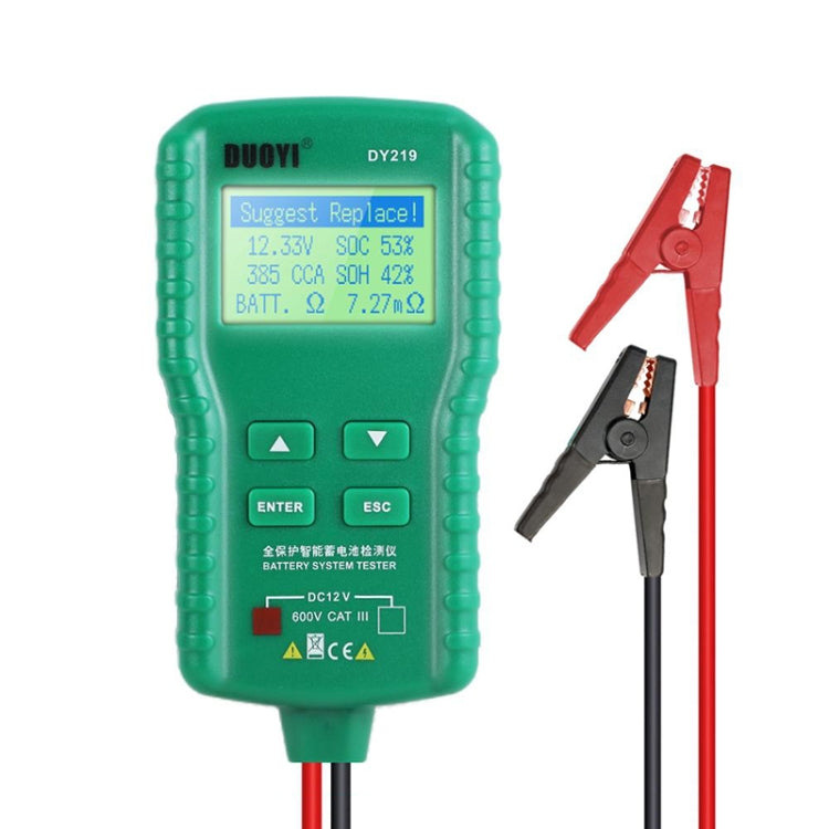 DUOYI DY219 Digital Battery Analyzer Car Fault Diagnostic Device Current and Voltage Detector, DY219