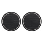 2 PCS Car Diamond Anti-skid Soft Rubber Water Cup Mat