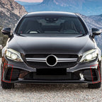 Car Front Wind Knife Decoration Sticker Strip for Mercedes-Benz C Class C180L/C260L/C300L, Front Wind Knife For Mercedes-Benz C Class(Black), Front Wind Knife For Mercedes-Benz C Class(Carbon Fiber Black)
