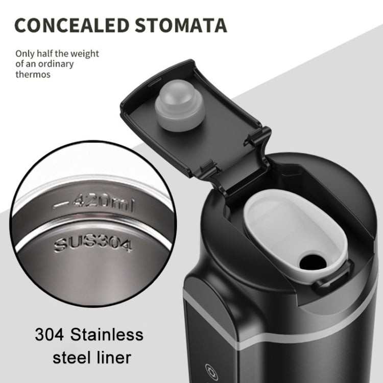 Car Heating Water Cup Large Display Smart Stainless Steel Electric Kettle, Large Display (Black), Large Display (White)