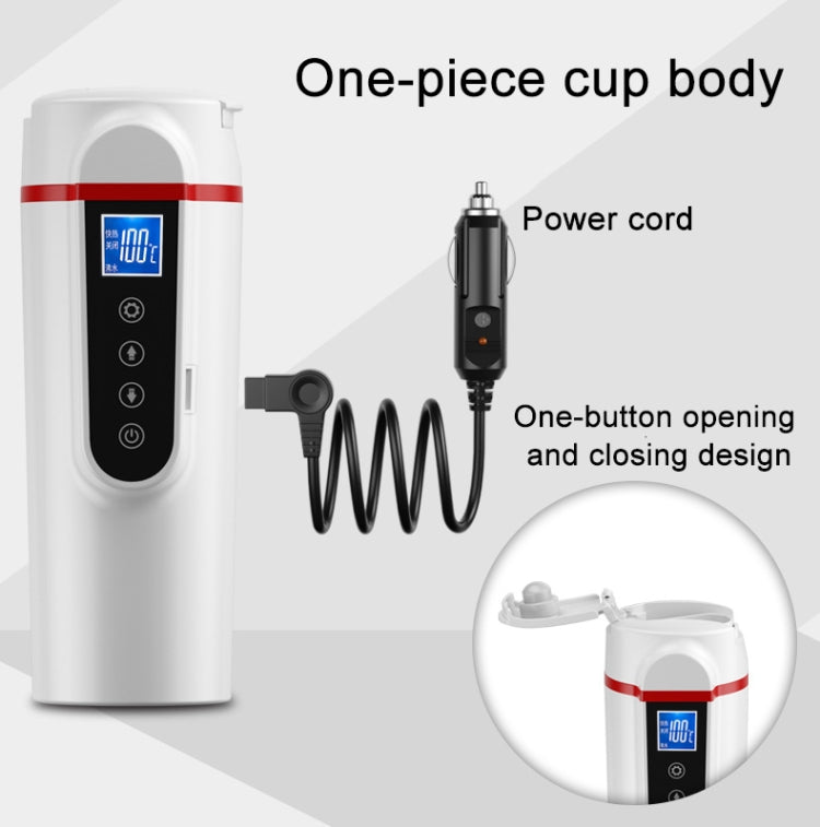 Car Heating Water Cup Large Display Smart Stainless Steel Electric Kettle, Large Display (Black), Large Display (White)