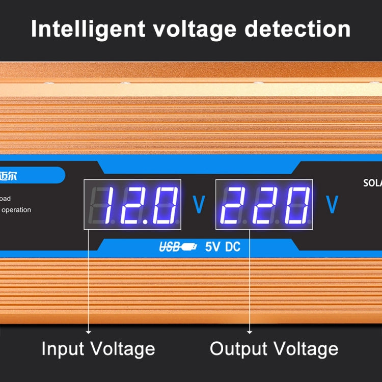 Carmaer 24V to 220V 1200W Car Multi-function Double Digital Display Inverter Household Power Converter, 24V to 220V 1200W