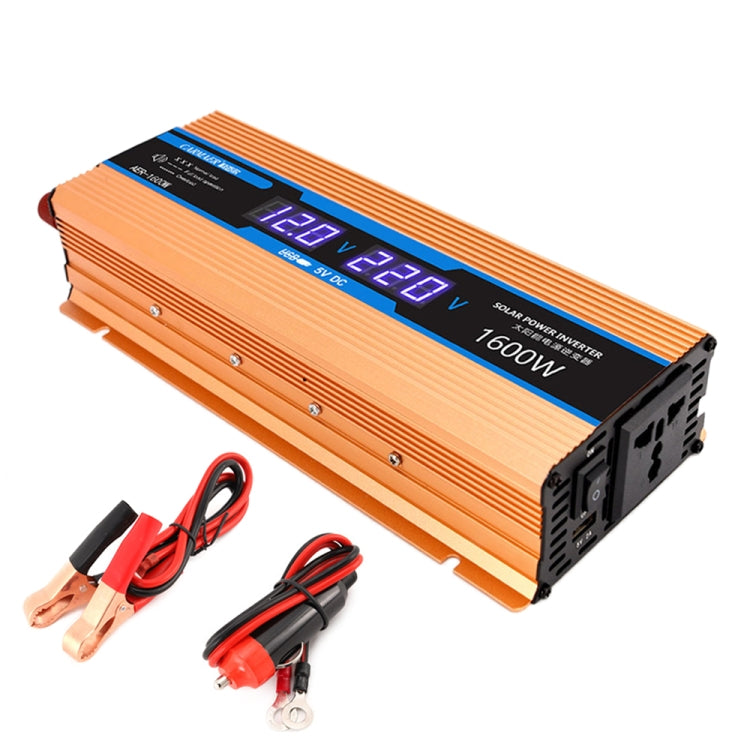 Carmaer 24V to 220V 1600W Car Multi-function Double Digital Display Inverter Household Power Converter, 24V to 220V 1600W