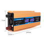 Carmaer 24V to 220V 1600W Car Multi-function Double Digital Display Inverter Household Power Converter, 24V to 220V 1600W