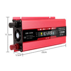 Carmaer US Plug 12V to 110V 1200W Car LCD Display Inverter Household Power Converter, US Plug 12V to 110V 1200W