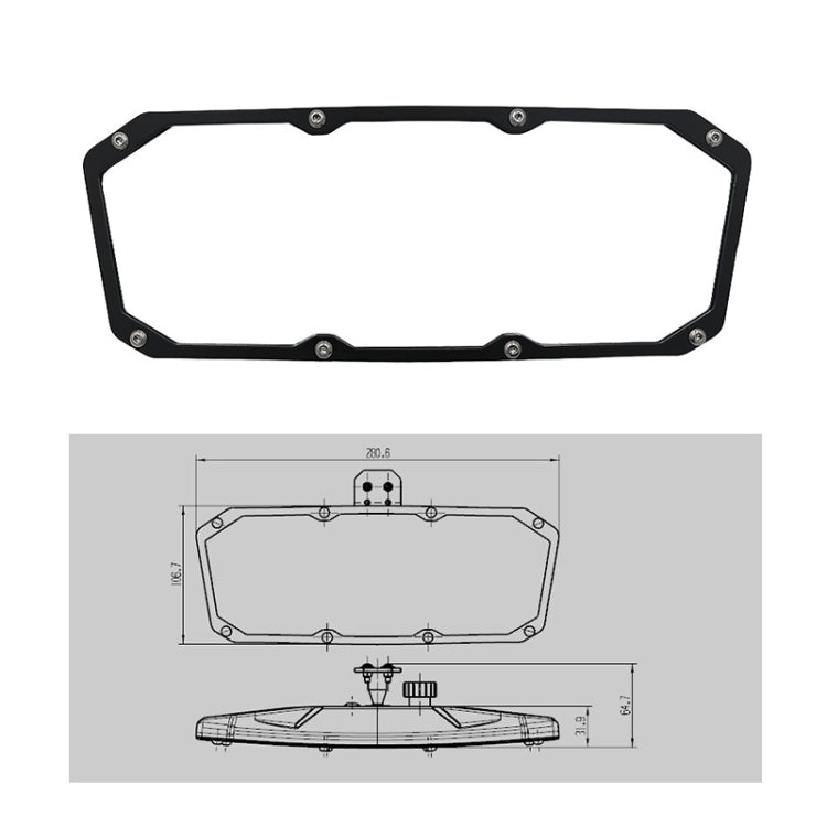 Pair Yacht Boat UTV Central Mirror Rearview Mirror, UTV-59-2 Yacht Boat Mirror